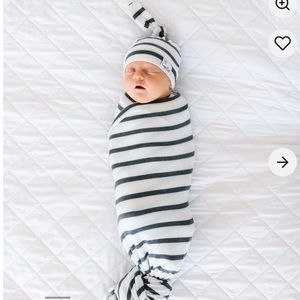 Copper Pearl City Knit Swaddle Blanket and Top Knot Hat